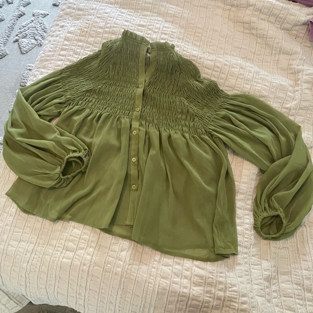 Flowy sheer Smocked Top